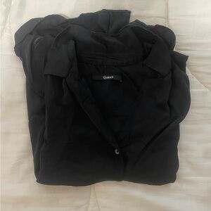 Quince Black 100% Silk Blouse